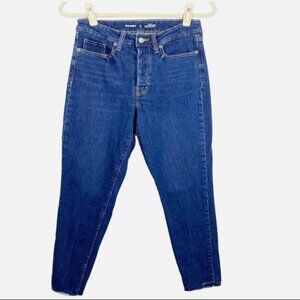 Old Navy Womens OG Straight High Rise Jeans Dark Wash Button Fly Size 4 Tall